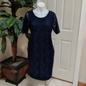 Planet Motherhood Women's Midi Maternity Dress w/Lace Size XL